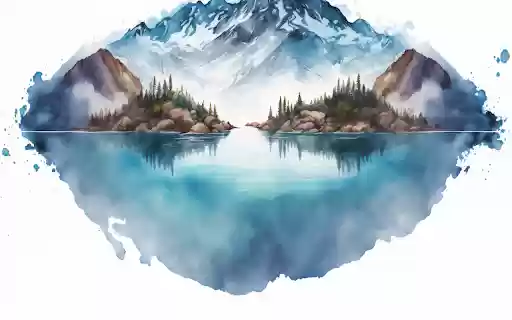 Watercolor Mountain Lake  from Chrome web store to be run with OffiDocs Chromium online