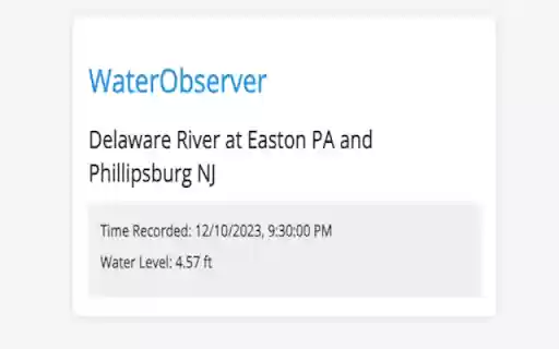 WaterObserver Easton PA  Phillipsburg NJ  from Chrome web store to be run with OffiDocs Chromium online