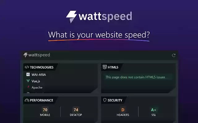 Wattspeed  from Chrome web store to be run with OffiDocs Chromium online