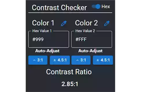 WCAG Color Contrast Tool  from Chrome web store to be run with OffiDocs Chromium online