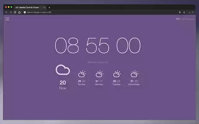 Weather Clock for Chrome from Chrome web store to be run with OffiDocs Chromium online Weather Clock for Chrome from Chrome web store to be run with OffiDocs Chromium online