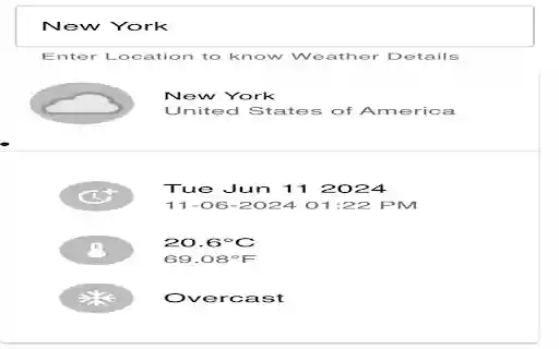 Weather Details  from Chrome web store to be run with OffiDocs Chromium online