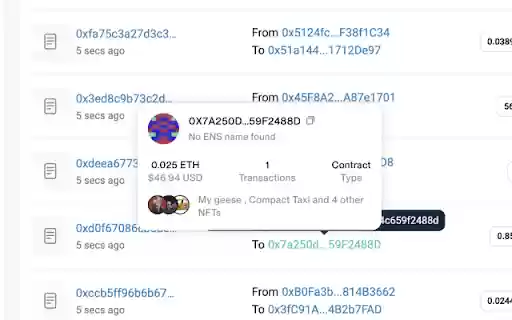 Web3 Hovercards  from Chrome web store to be run with OffiDocs Chromium online