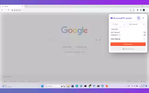 Web3 ScreenFYI  from Chrome web store to be run with OffiDocs Chromium online