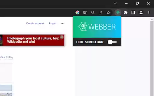 Webber | The scrollbar hider  from Chrome web store to be run with OffiDocs Chromium online