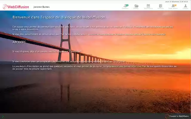 Webdiffusion Screen Sharing  from Chrome web store to be run with OffiDocs Chromium online
