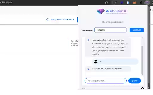 WebGemAI  from Chrome web store to be run with OffiDocs Chromium online