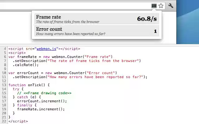 WebMon  from Chrome web store to be run with OffiDocs Chromium online