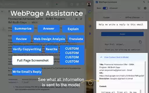 WebPage Assistance  from Chrome web store to be run with OffiDocs Chromium online
