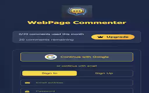 Web Page Commenter  from Chrome web store to be run with OffiDocs Chromium online