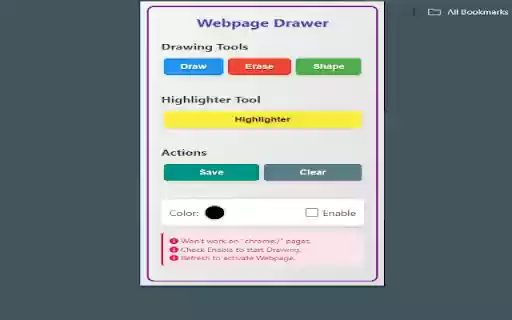 Webpage Drawer  from Chrome web store to be run with OffiDocs Chromium online