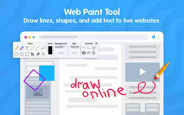 웹 페인트 도구는 Chrome 웹 스토어에서 온라인으로 그려서 OffiDocs Chromium 온라인과 함께 실행됩니다.