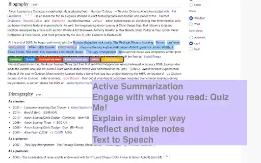 Web Reader Assistant  from Chrome web store to be run with OffiDocs Chromium online