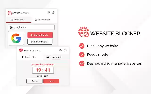 Website Blocker en Focus Mode uit de Chrome-webwinkel kunnen worden uitgevoerd met OffiDocs Chromium online