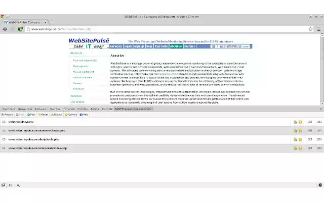 WebSitePulse Transaction Recorder  from Chrome web store to be run with OffiDocs Chromium online