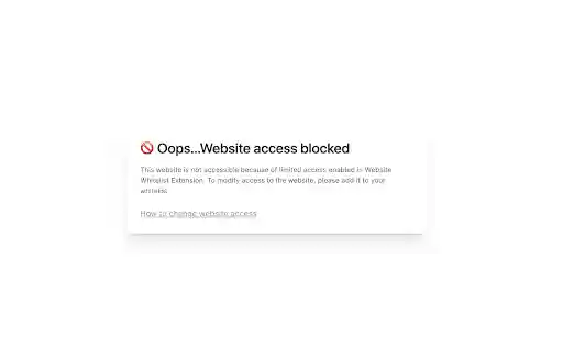 Website Whitelist | Parent Control  from Chrome web store to be run with OffiDocs Chromium online