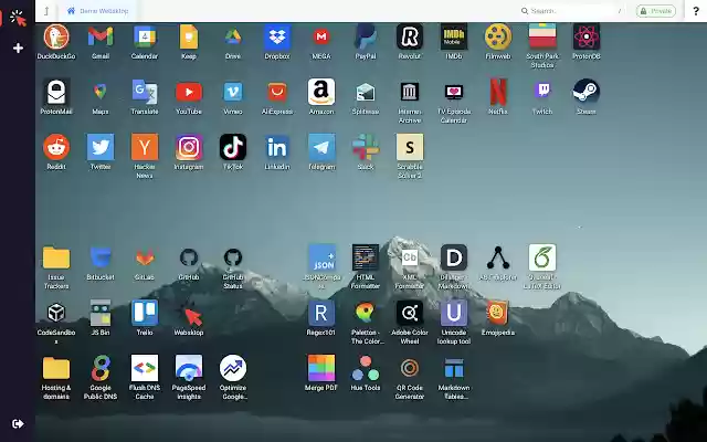 Websktop Speed Dial  from Chrome web store to be run with OffiDocs Chromium online