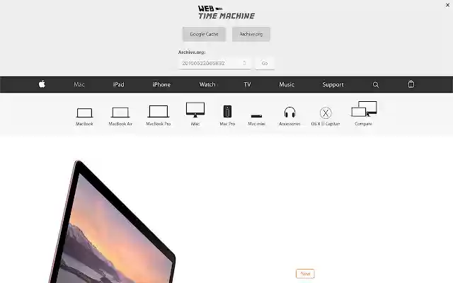 Web TimeMachine  from Chrome web store to be run with OffiDocs Chromium online