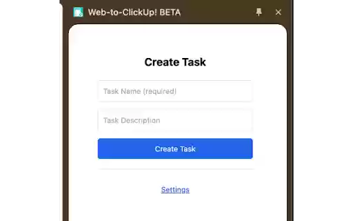 Web to ClickUp! BETA  from Chrome web store to be run with OffiDocs Chromium online