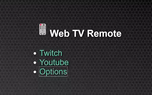 WebTVRemote  from Chrome web store to be run with OffiDocs Chromium online