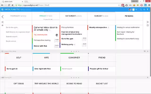 WEEK PLAN  from Chrome web store to be run with OffiDocs Chromium online