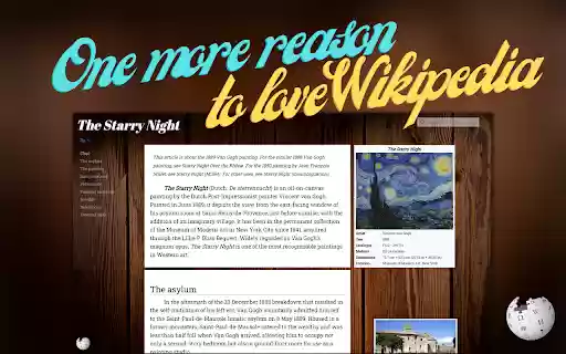 We Love Wikipedia  from Chrome web store to be run with OffiDocs Chromium online