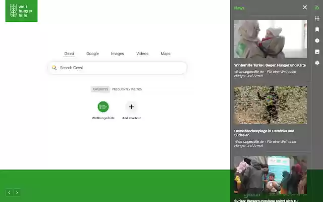Welthungerhilfe New Tab  from Chrome web store to be run with OffiDocs Chromium online