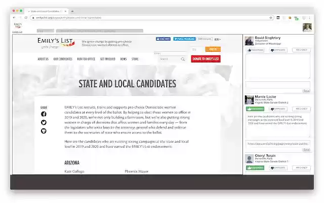 We Vote Endorsement Tool  from Chrome web store to be run with OffiDocs Chromium online