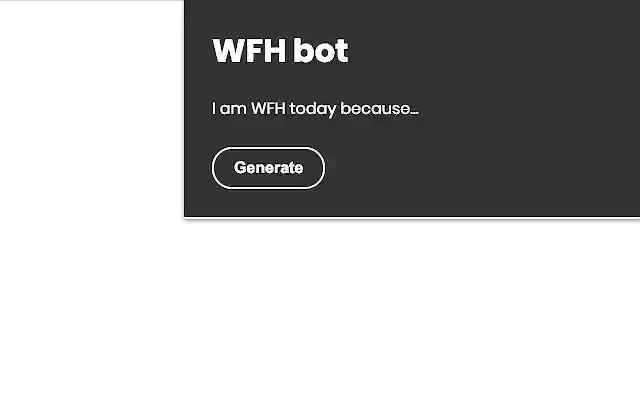 WFH Bot from Chrome web store to be run with OffiDocs Chromium online WFH Bot from Chrome web store to be run with OffiDocs Chromium online