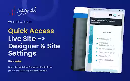WFX | Sygnal Webflow Extensions  from Chrome web store to be run with OffiDocs Chromium online