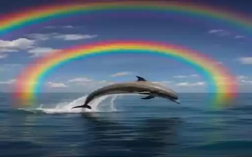 Whale and rainbow wallpaper  from Chrome web store to be run with OffiDocs Chromium online