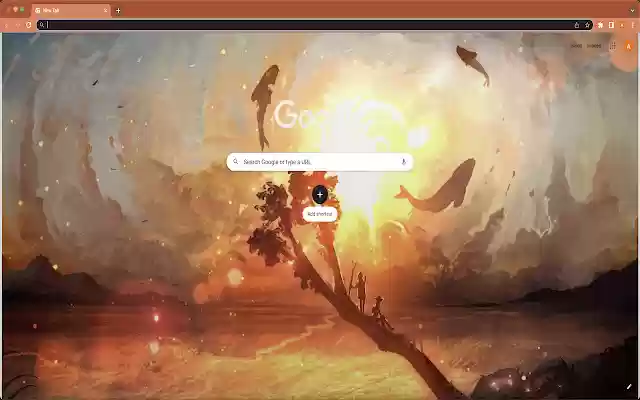 Whale silhouette Theme  from Chrome web store to be run with OffiDocs Chromium online