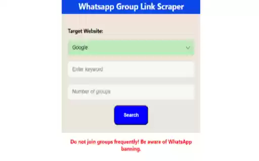Whatsapp Group Link Scraper from Chrome web store to be run with OffiDocs Chromium online Whatsapp Group Link Scraper from Chrome web store to be run with OffiDocs Chromium online