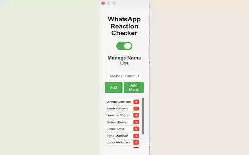 Whatsapp Reaction Checker  from Chrome web store to be run with OffiDocs Chromium online