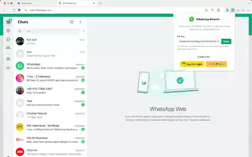 WhatsApp Remote  from Chrome web store to be run with OffiDocs Chromium online