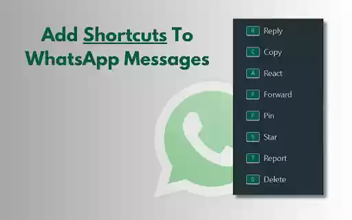 WhatsApp Shortcuts  from Chrome web store to be run with OffiDocs Chromium online