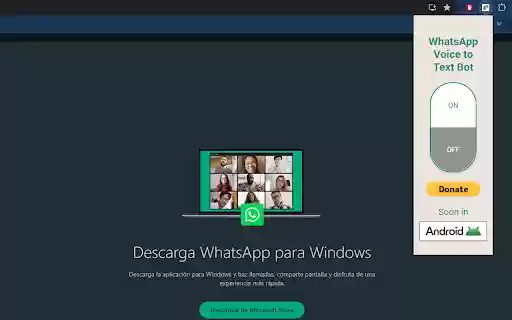 WhatsApp Voice Bot  from Chrome web store to be run with OffiDocs Chromium online