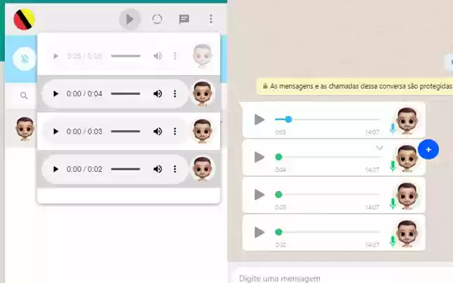 WhatsAudios  from Chrome web store to be run with OffiDocs Chromium online