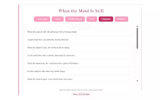 When the Mind Is Still  from Chrome web store to be run with OffiDocs Chromium online