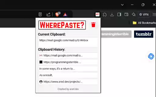 WherePaste? from Chrome web store to be run with OffiDocs Chromium online WherePaste? from Chrome web store to be run with OffiDocs Chromium online