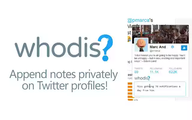 Whodis (Alpha)  from Chrome web store to be run with OffiDocs Chromium online
