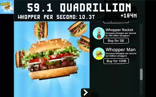 Whopper Clicker : Click Game  from Chrome web store to be run with OffiDocs Chromium online