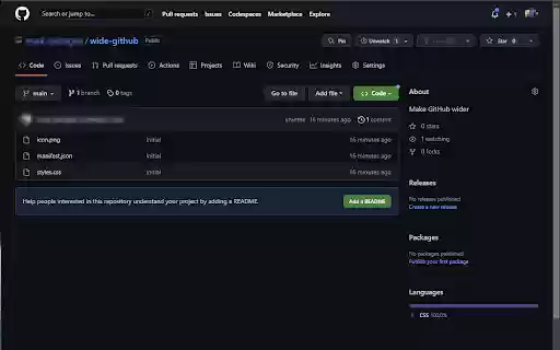 Widen GitHub Tree  from Chrome web store to be run with OffiDocs Chromium online