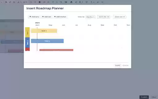 WideRoadmap for Confluence  from Chrome web store to be run with OffiDocs Chromium online