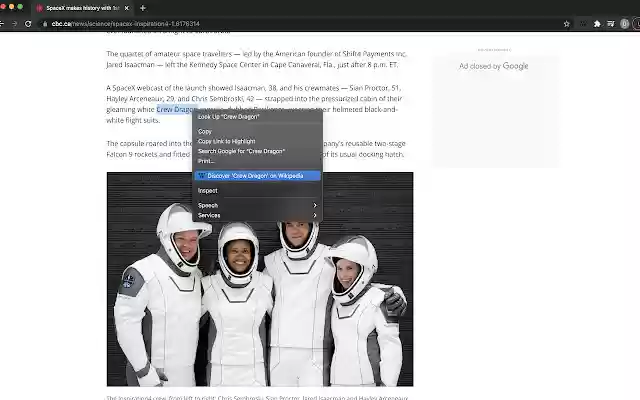 Wikipedia Adventure  from Chrome web store to be run with OffiDocs Chromium online
