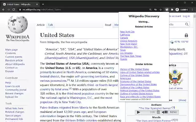 Wikipedia Discovery  from Chrome web store to be run with OffiDocs Chromium online
