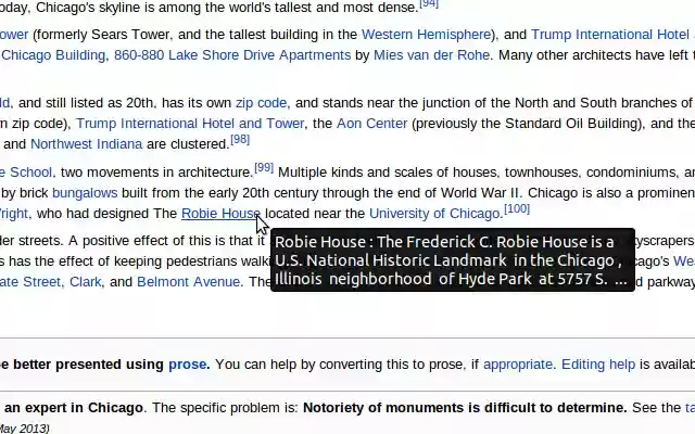 Wikipedia Plus  from Chrome web store to be run with OffiDocs Chromium online