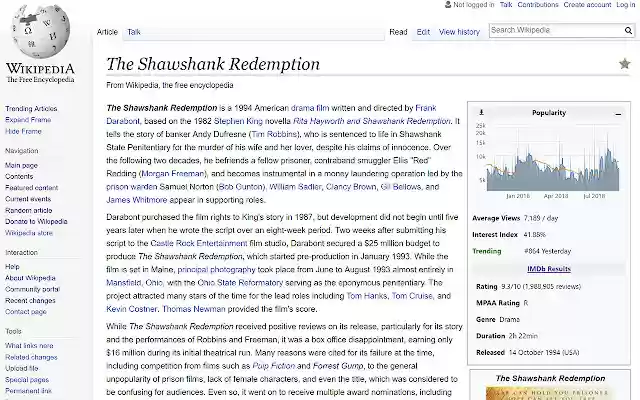 WikiPop  from Chrome web store to be run with OffiDocs Chromium online