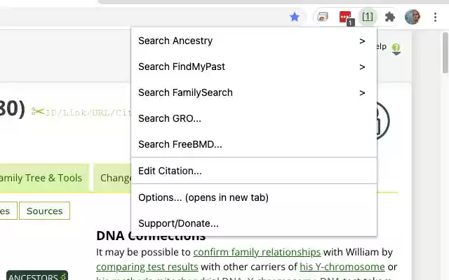 WikiTree Sourcer  from Chrome web store to be run with OffiDocs Chromium online
