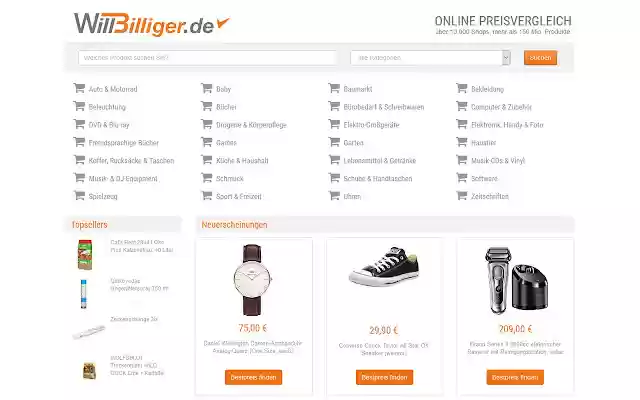 WillBilliger Bestpreis Suche  from Chrome web store to be run with OffiDocs Chromium online
